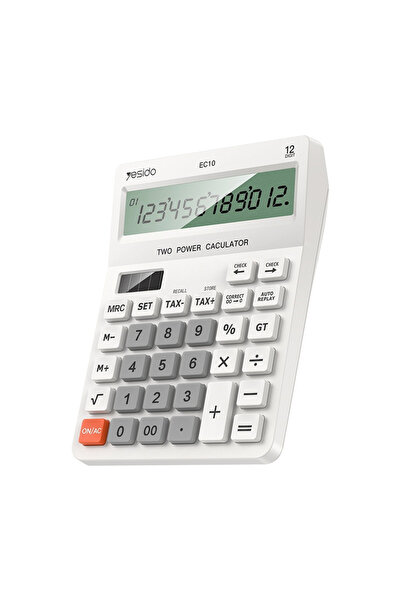 Yesido Desk Calculator (EC10) - LCD Display, Ergonomic Design, Solar and Batt...