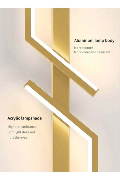 LOOPITYS （Gold, 100CM，Three color temperatures）Modern Creative Strip Led Wall Lamp
