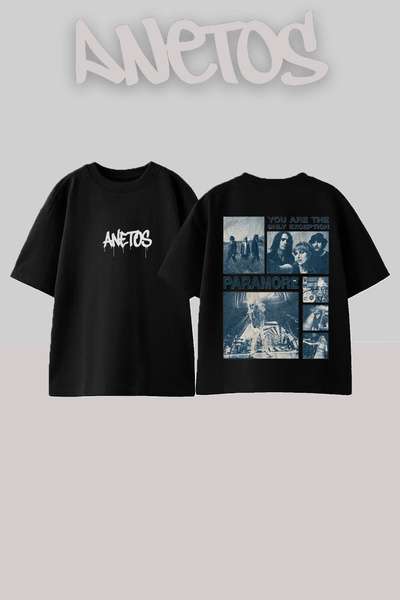 Anetos Μπλουζάκι Paramore Design με στάμπα στην πλάτη, βαμβακερό, μαύρο, over...