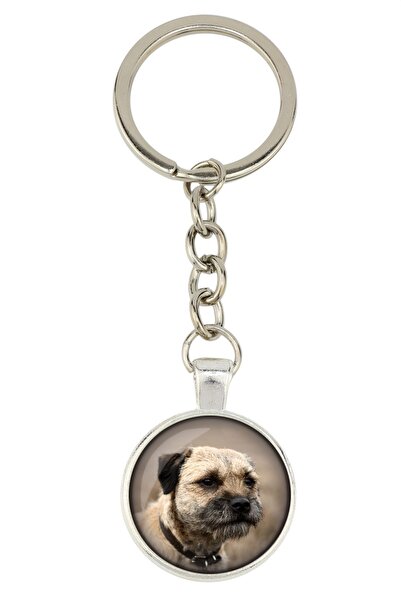 Art - Dog Border Terrier - keychain with your photo, key decoration, bag pend...