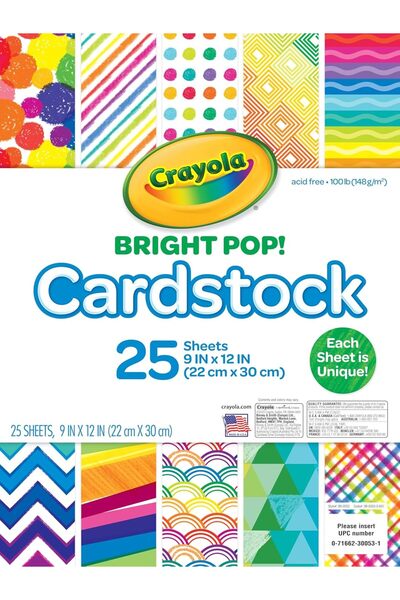 Crayola ورق مقوى لامع، 25 ورقة