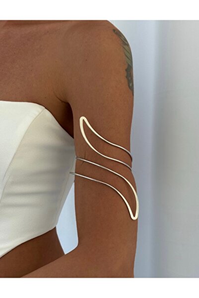 Xui Alev Kıvrımlı Model Gümüş Renk Ayarlanabilir Kol Pazu Bilekliği- Armcuff ...