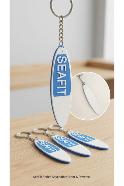 SeaFit Sup Paddle Board & Surfboard Design Marine Keychain - Blue/White