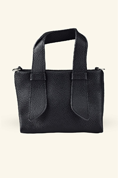 birizmoda Γυναικεία μίνι τσάντα χεριού και ώμου με υφή ζαρών - Μαύρη