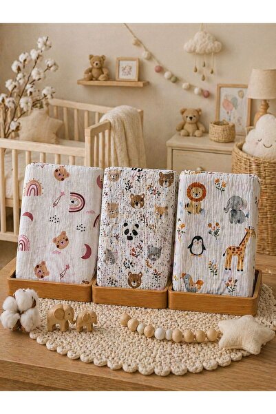 Pico Baby Multi-Purpose Muslin Blanket / Set of 3 / 100% Cotton / Oeko-Tex Ce...
