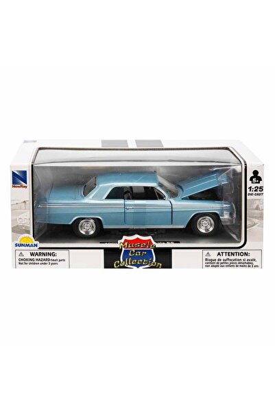 New Ray Masina metalica, New Ray, 1962 Chevrolet Impala SS, Blue, 1:25