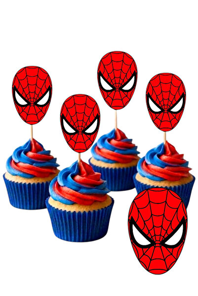telaşe memuru Örümcek Adam 10 Adet Cupcake Pasta Süsü - Örümcek Adam Şekilli ...