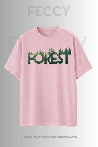 FECCY Premium Forest Printed Hunter Theme Unisex Oversize Γυναικείο T-Shirt Α...