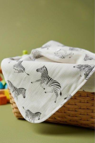 runbaby Run Baby Çift Kat Müslin Kumaş Omuz Bezi&Örtüsü, Salya Bezi 50x25 Cm