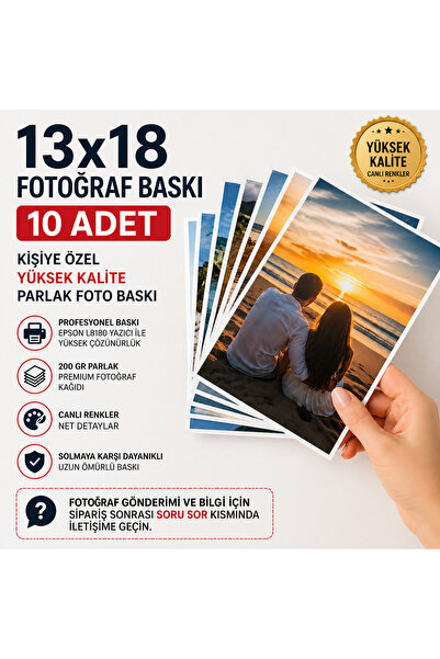 Kutup Yıldızı Tasarım Atölyesi 13x18 Fotoğraf Baskı 10 Adet – Kişiye Özel Yük...