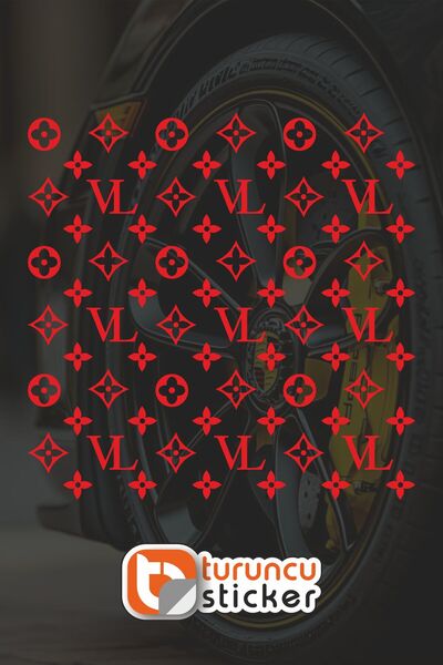 Turuncu Sticker ملصق مطلي بنمط نقطي من VL مقاس 25 × 25 سم - ملصق للسيارة - ال...
