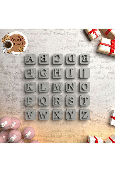 CookieKonsept Polymer Clay Mold Set # 108 - Sans Stamp Letter Set 1.5cm |   H...