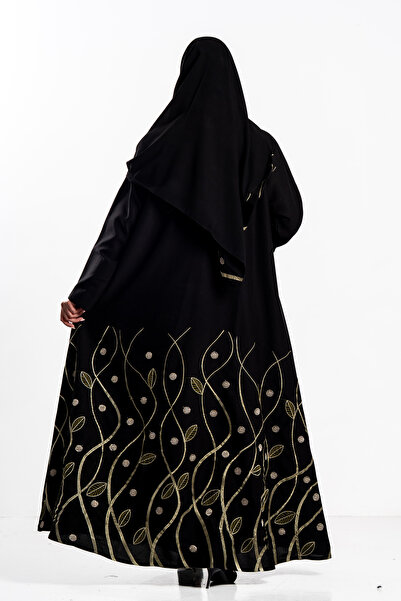 Hasnaa Abaya عباية وئام بتطريز ذهبي