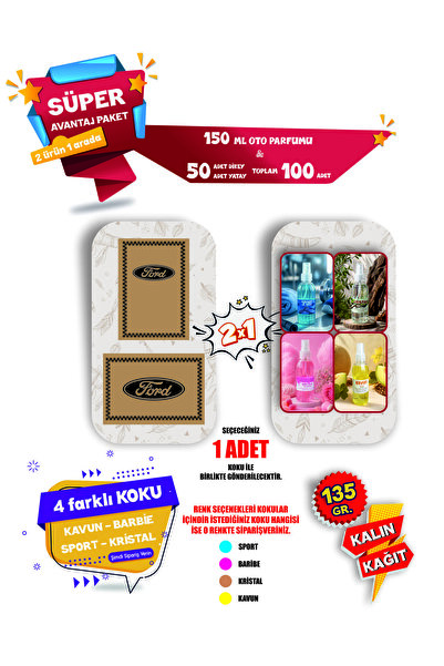 Hasyüncü Ofset Matbaacılık 35x50 135 Gr. Kraft Kağıt Oto Paspası FORD 50 Adet...