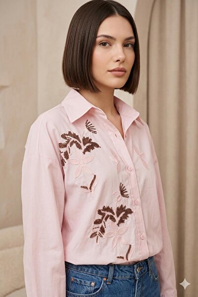 Rain and River Embroidery and Stone Detailed Shirt