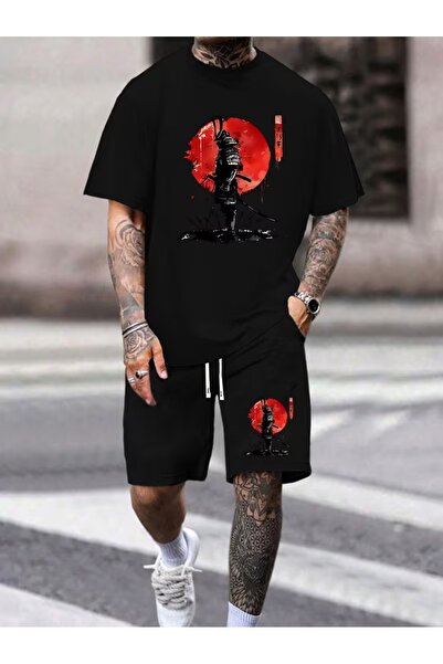 puolikuu Unisex Oversize ΣΕΤ ΣΟΡΤΣ με μικτό εμπριμέ μπλουζάκι - ΣΕΤ ΣΟΡΤΣ ειδ...