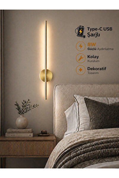 ÖZER LİGHT Leila 75CM / USB Sarjlı Resim / Tablo / Ayna / Duvar / Ledli Aplik...