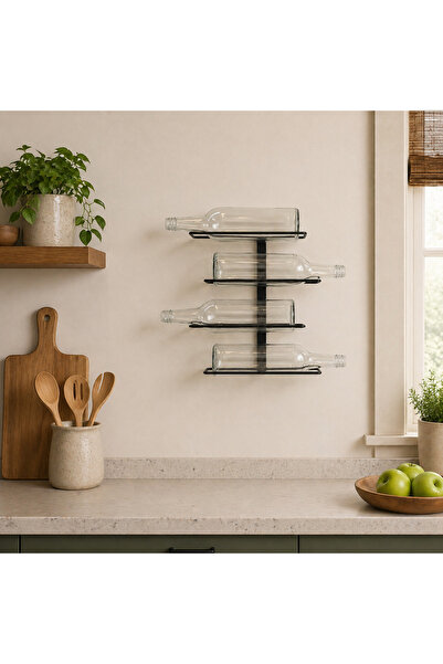 RackAndCork Rack And Cork - Metal Şarap Rafı | 4'lu Şişe Rafı | Modern Şişe S...