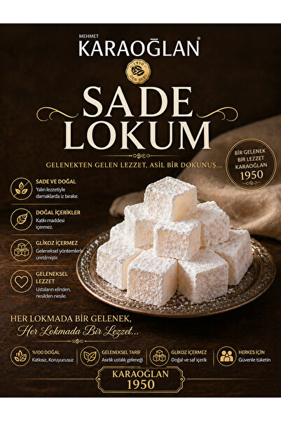 Karaoğlan Sade Lokum 1000 gr X 1 adet