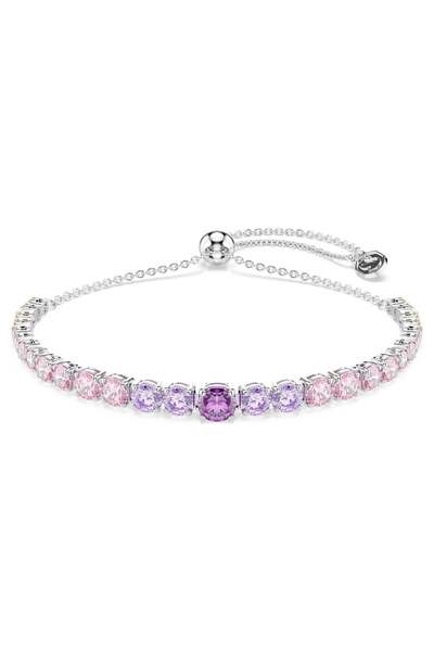 Swarovski Matrix Tennis Bileklik Yuvarlak Kesimin Renk Geçişleri Çok Renkli R...