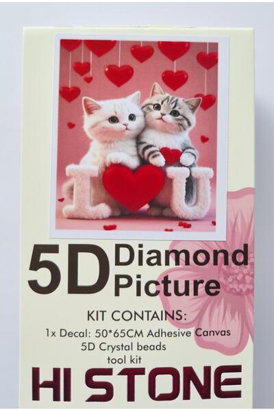Liva Craft Beadwork Kit 50 X 65 Hearts and Cats