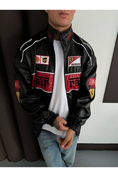 KUN SPORTSWEAR Βίντατζ κεντημένο μπουφάν bomber, υπερμεγέθες, unisex