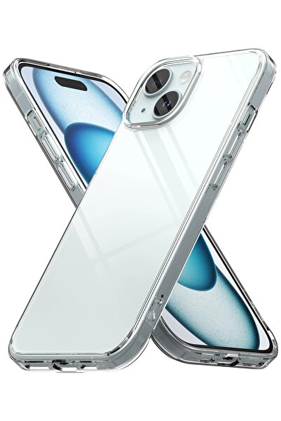CaseHub iPhone 14 PLUS / 15 PLUS Şeffaf Kılıf Kamera Yükseltili Darbelere Day...