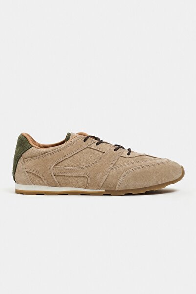 NİŞANTAŞI SHOES Velory Rome Beige Inside-Outside Γνήσιο δέρμα σουέτ με πράσιν...