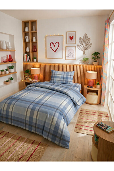 MED HOME Fermuarlı Nevresim Seti – 160x220 cm (Tek Kişilik) |Nevresim Ve Yast...
