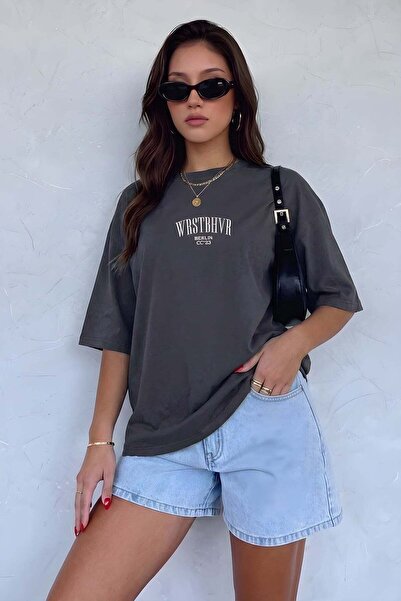 VACHT Women's Oversize Casual T-Shirt Dont Announce Füme