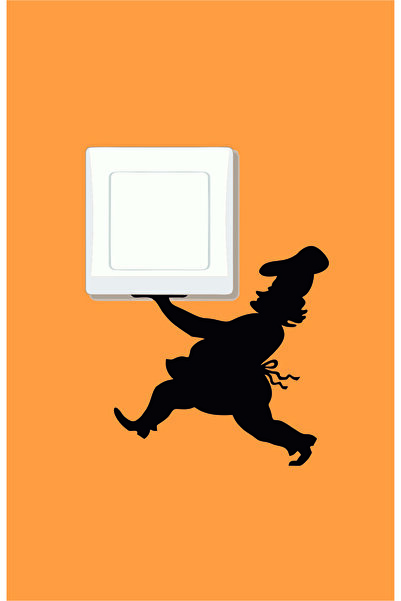 Kitchen Aşçı Mutfak Duvar Dekoru Priz Sticker