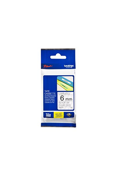 Brother TZE111 - 6 mm - black on transparent