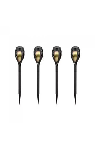 V-TAC Set de 4 lămpi solare LED cu efect de flacără, alimentate solar pentru ...