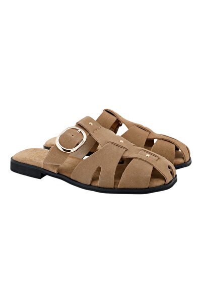 Exe Shoes Γυναικεία Παπούτσια FLATS MULES 03R-351 Μπέζ Σκούρο Καστόρι W403R35...