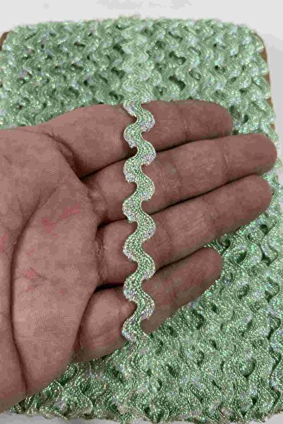 Hobigram Soft Green Silver Lumy Vortiq Embossed Zigzag Decorative Ribbon – Pr...