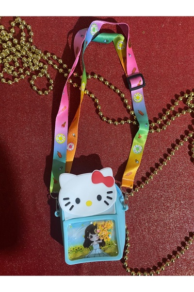 bombshop8 Popitli Askılı Simli Silikon Hello Kitty Çanta