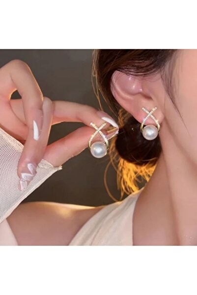 stainless steell 316L Gold Color Modern Design Pearl Detailed Anti-Allergic S...
