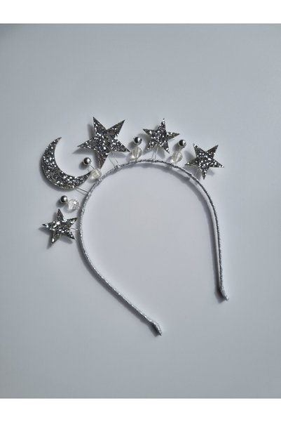 Minia Concept Kids Sky Silver Moon and Star Detailed Girls' Crown