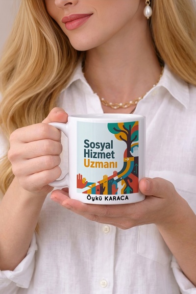 Kirbi Reklam Sosyal Hizmet Uzmanı Meslek Kişiye Özel Çift Taraflı Baskılı Por...