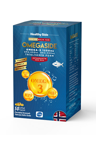 Healthy Side OmegaSide Omega-3 Portakal Aromalı 50 Softjel Kapsül