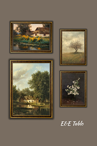 ERUMAR HOME 4 Adet Dekoratif Duvar Tablo, Çerçeve ( 1 adet 30x40, 1 adet 30x2...