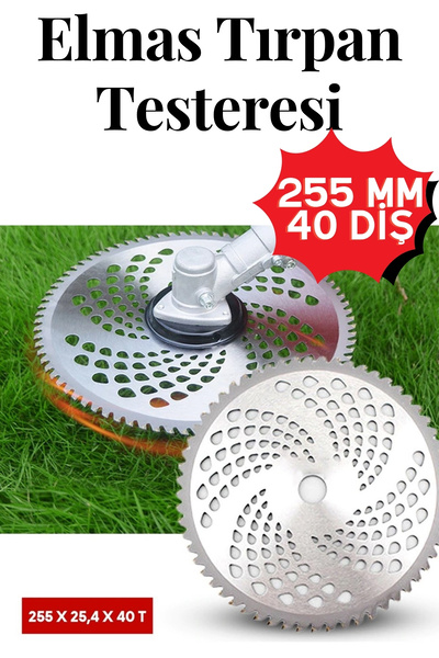 KAYRA LEATHER CRAFT Elmas Uçlu Tırpan Testere Bıçağı (255x40T) Motorlu Tırpan...