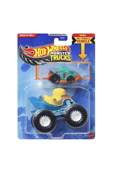 mattel HOT WHEELS MONSTER TRUCK ȘI DUCK N ROLL MAȘINĂ METALICĂ