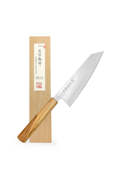 Hikari Hamono Geleneksel El Yapımı Japon Bunka Şef Bıçağı Zeytin Ağacı Sap Öz...