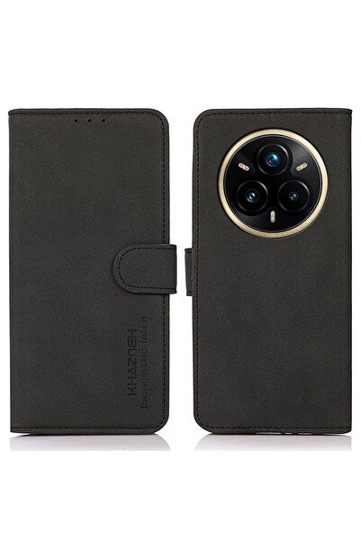 KHAZNEH Retro Leather Θήκη Πορτοφόλι Black (Realme 14 Pro 5G)