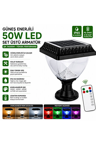 CELİKSHOP 50 Watt Solar Set/Baba Duvar Üstü Dekoratif Armatür