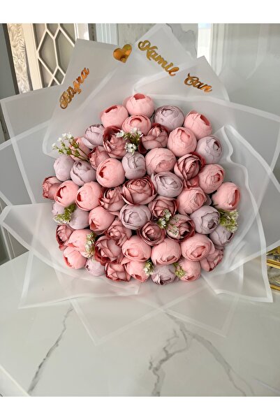 Meline Buket Tasarım Kız isteme çiçeği şakayık soft