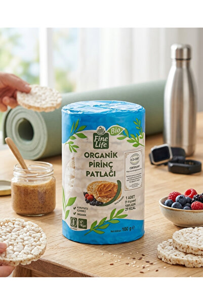 Fine Life Bio Organik Pirinç Patlağı 100g - Glutensiz & Vegan - Sadece 29 Kal...