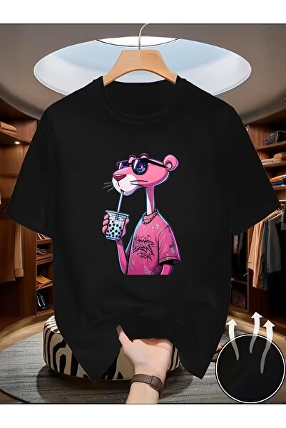 H&GHAMLEGİYİM Fun Trend Animal 2D Printed Trend T-Shirt