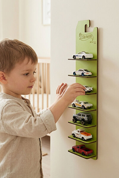 My Kids Room حامل عرض سيارات على شكل برج مكون من 7 طبقات - |   حامل خشبي للمق...